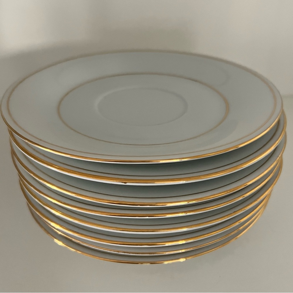 Vintage white and gold ceramic plates